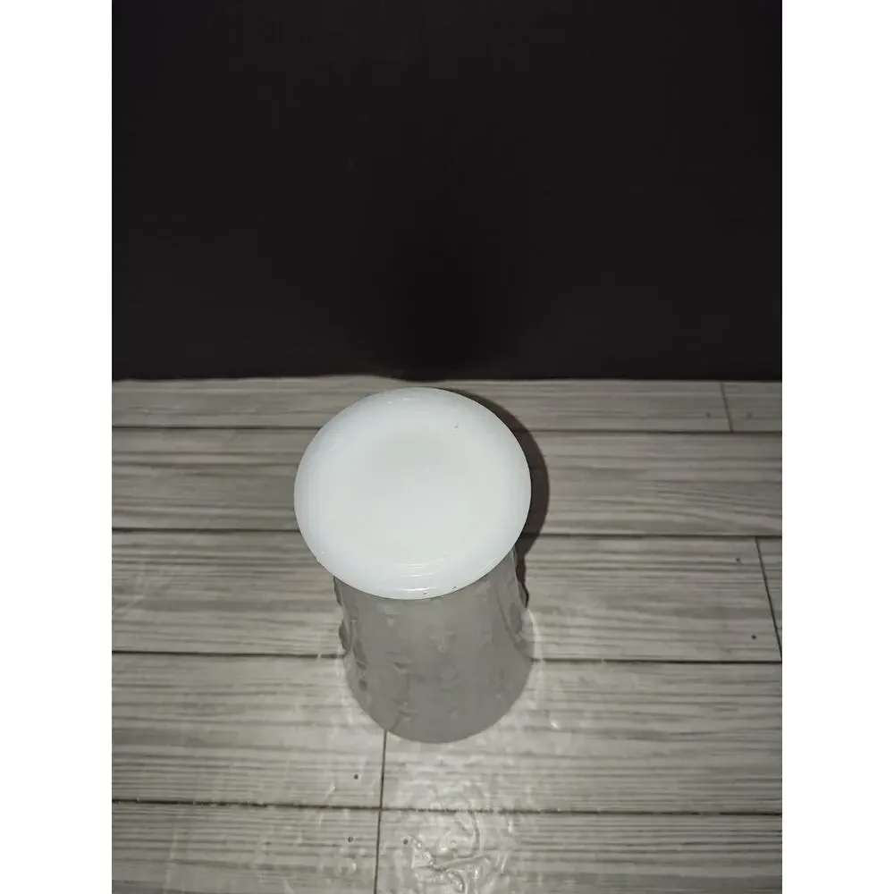 Vintage Anchor Hocking Teardrop and Pearl Scalloped Milk Glass Flower Vase 7